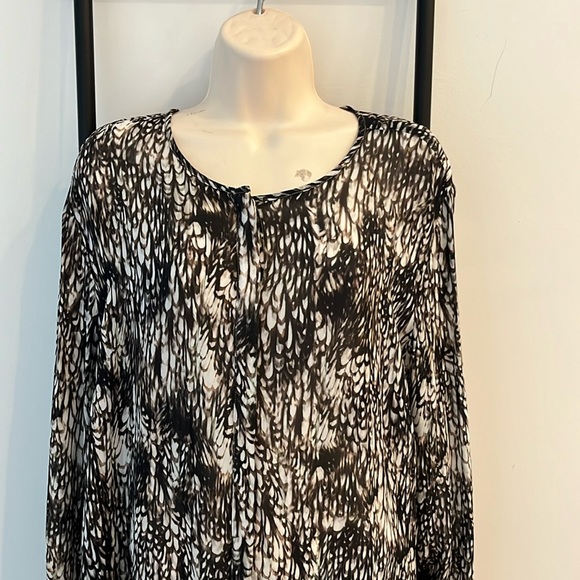Peruvian Connection Long Sleeve Button Up Blouse Top Animal Print Women Size XL - Picture 1 of 9